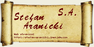 Stefan Aranicki vizit kartica